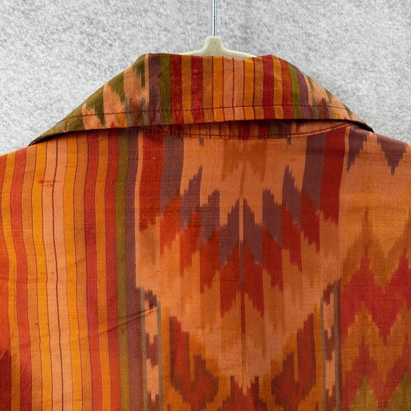 Soft Surroundings Top Womens MEDIUM Aztec Print Tribal Boho Long Sleeve Button - Picture 7 of 14